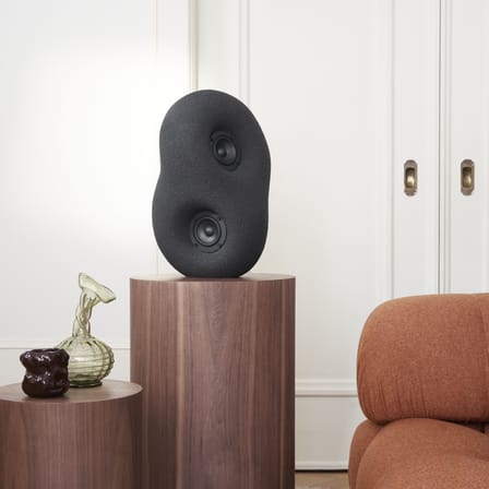 Enceinte Acoustic Sculpture matériau composite noir / Sculpté main - Bluetooth 5.0 - Transparent Speaker