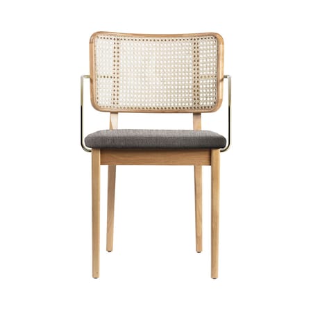 Fauteuil bridge Cannage  / Accoudoirs laiton - RED Edition