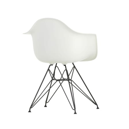 Fauteuil RE DAR - Eames Plastic Armchair plastique blanc / (1950) - Pieds noirs / Recyclé - Vitra