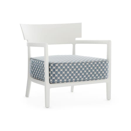Fauteuil rembourré Cara OUTDOOR x Liberty tissu bleu - Kartell