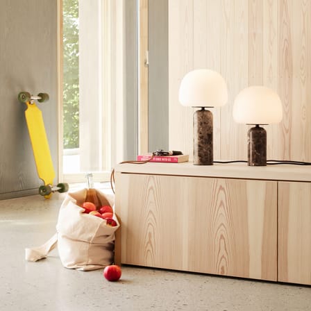 Lampe de table Kin LED marbre marron / Ø 20 x H 40 cm - Northern 