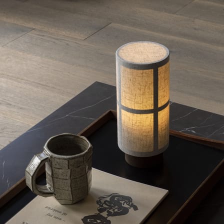Lampe sans fil rechargeable Hashira tissu beige / Ø 10 x H 23,5 cm - Lin - Audo Copenhagen