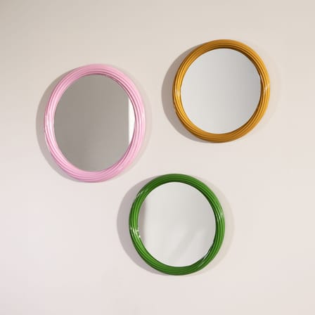 Miroir mural Churros jaune / Ø 33.5 cm - & klevering