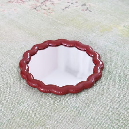 Miroir mural Zigzag plastique rouge / Ø 40.5 cm - Polyrésine - & klevering