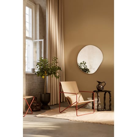 Poltrona Desert tessuto beige / Struttura rossa - Bottiglie di plastica riciclate - Ferm Living