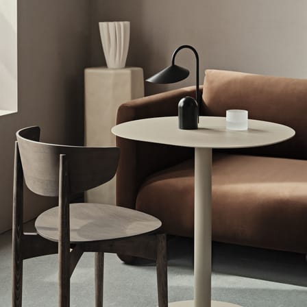 Pond Café OUTDOOR Round table metal beige / Ø 64 cm - Asymmetrical shape - Ferm Living