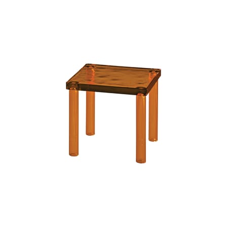 Table d'appoint Nesting verre orange / Bouroullec - 42 x 42 x H 34 cm - Glas Italia