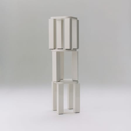 Tabouret Atlas bois blanc / Carré - NEW WORKS