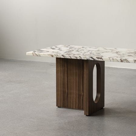 Tavolino Androgyne Lounge Wood pietra beige legno naturale / 120 x 45 x H 37,8 cm - Base legno - Menu