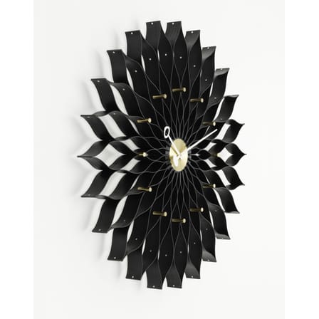 Sunflower Clock Clock wood black / By George Nelson, 1948-1960 / Ø 75 cm - Vitra