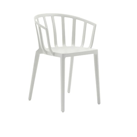 Fauteuil empilable Venice plastique blanc - Kartell