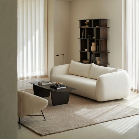 Canapé droit Figur tissu blanc / 3 places - L 244 cm - Ethnicraft