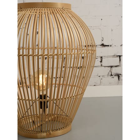 Lampe à poser Tuvalu Large fibre végétale beige bois naturel / Bambou - H 70 cm / Seconde vie - GOOD&MOJO