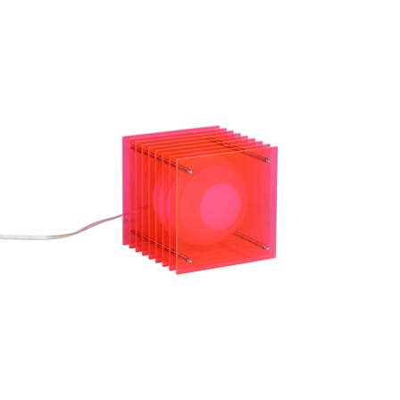 Lampe de table Lop Small Square plastique rose / Lauréat Archiproducts Design Award - BANG