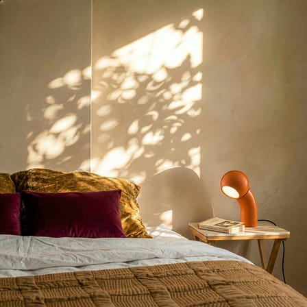Lampe de table Pallino orange / Réédition 70 - Orientable - Martinelli Luce
