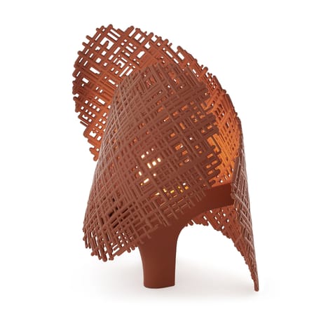 Lampe de table Tea plastique orange marron / L 28 x H 32,5 cm - Matériau recyclé - Kartell