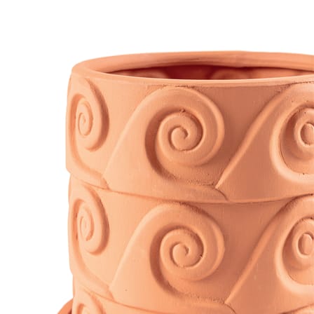 Pot de fleurs Magna Graecia - Onda céramique orange / Avec soucoupe - Ø 24 x H 23 cm - Terre cuite - Seletti