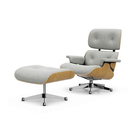 Set fauteuil & repose-pieds Lounge Chair & Ottoman tissu beige / Eames (1956) - Vitra