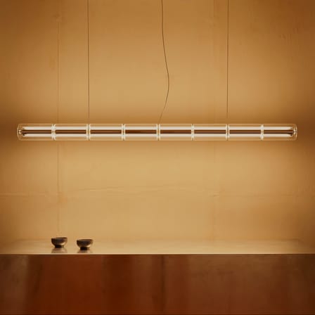 Suspension Luce Cilindrica S1 verre transparent / L 167 cm - Flos