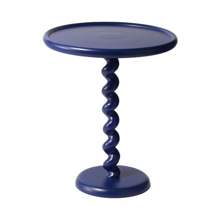 Table d'appoint Twister métal bleu / Ø 46 x H 56 cm - Fonte aluminium - POLSPOTTEN