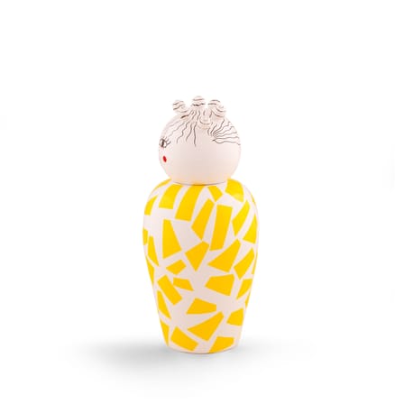 Vase Canopie Rosio céramique jaune / Avec couvercle - Seletti