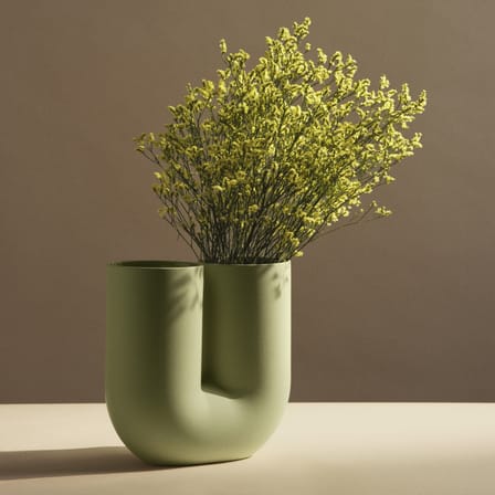 Vase Kink céramique vert / Earnest Studio, 2018 - H 26,3 cm - Muuto