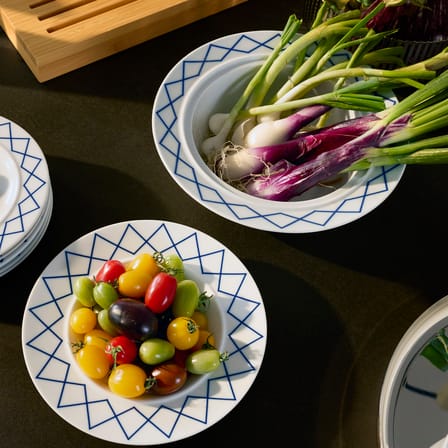 Set 4 assiettes creuses La Bella Tavola -  céramique blanc / Ettore Sottsass - Alessi
