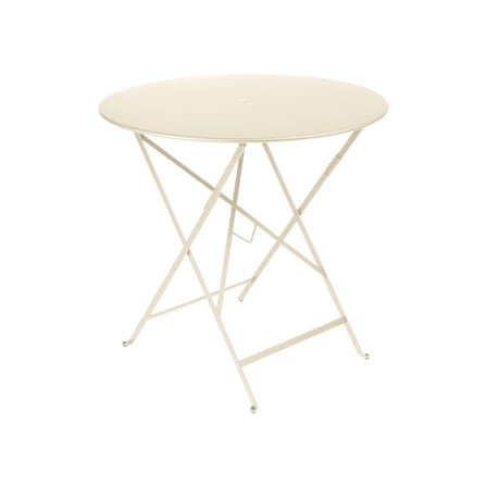 Bistro Foldable table metal beige / Ø 77 cm - 3/4 persons - Parasol hole - Fermob