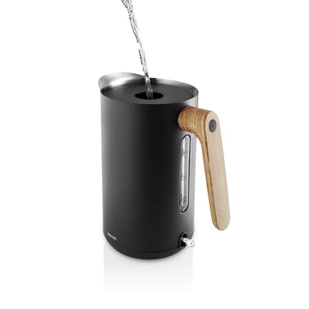 Bouilloire électrique Nordic Kitchen métal noir bois naturel / 1,5 L - Acier & chêne - Eva Trio