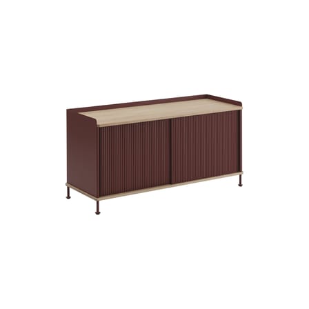 Buffet Enfold métal rouge / L 124 x P 45 x H 63 cm - Muuto