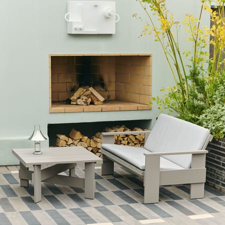 Canapé de jardin 2 places Crate Lounge Outdoor bois beige / Gerrit Rietveld, 1934 - L 134,5 cm - Hay