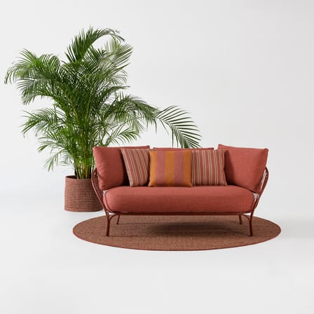 Canapé de jardin 2 places HiRay métal tissu rouge / L 162 cm - Coussins INCLUS - Kartell
