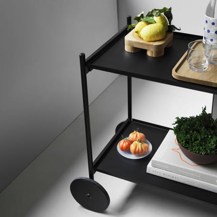 Carrello/tavolo d'appoggio Rul metallo nero / Piano/vassoio rimovibile - Normann Copenhagen