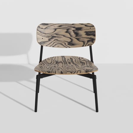 Fauteuil bas Fromme bois naturel / Placage Alpi by Ettore Sottsass, 1980 - Petite Friture