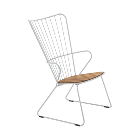 Fauteuil bas Paon métal blanc / bambou - Houe