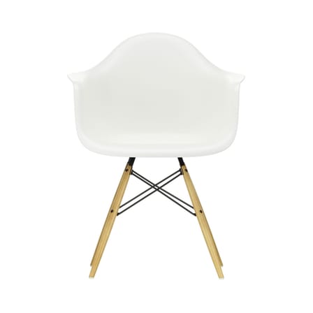 Fauteuil DAW - Eames Plastic Armchair plastique blanc / (1950) - Pieds bois clair - Vitra