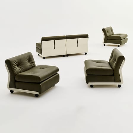 Fauteuil rembourré Amanta cuir / Réédition 1966, Mario Bellini - Hay