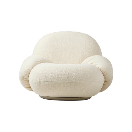 Fauteuil rembourré Pacha - Avec accoudoirs tissu blanc / Pierre Paulin, réédition 1975 - Gubi