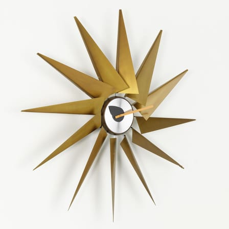 Horloge murale Turbine Clock métal or / By George Nelson, 1948-1960 / Ø 76,5 cm - Vitra
