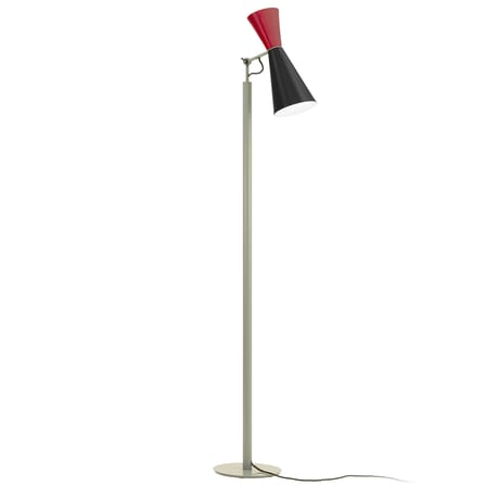 Lampadaire Parliament métal rouge / Le Corbusier - Réédition 1963 - Nemo