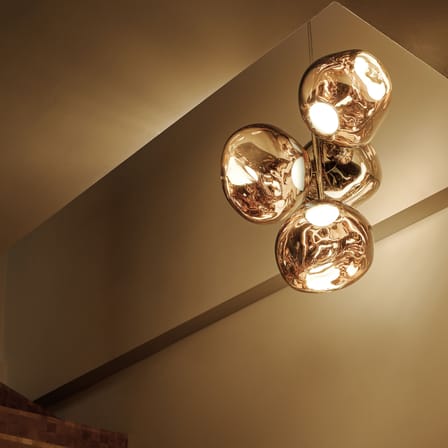 Melt Chandelier Mini Pendant plastic material gold / LED / Ø 54 x H 63 cm / Metallised polycarbonate (color change) - Tom Dixon