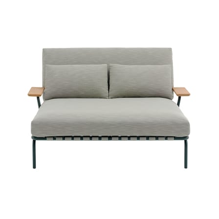 Settle Double sun lounger textile green - Muuto