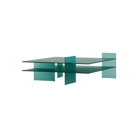 Table basse Kazimir verre vert / 108 x 109 x H 40 cm - Fait main en Italie - Glas Italia