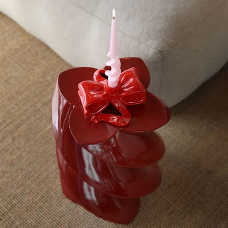 Table d'appoint Marshmallow matériau composite rouge / Ø 29 x H 39,5 cm - Fibre de verre - & klevering