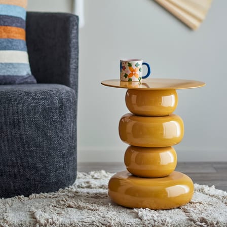Table d'appoint Olonne métal jaune / Ø 41 cm - Bloomingville
