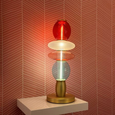 Léonor Table lamp glass multicoloured / Ø 15 x H 41.7 cm - ELEMENTS LIGHTING