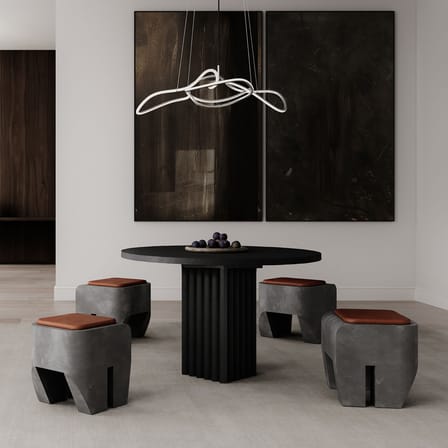 Table ronde Arc marron / Ø 120 cm - Béton fibré - 101 COPENHAGEN