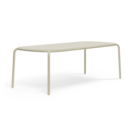 Tavolo rettangolare Toní Tablo metallo beige / 220 x 99 cm - Foro per Ombrellone - Fatboy