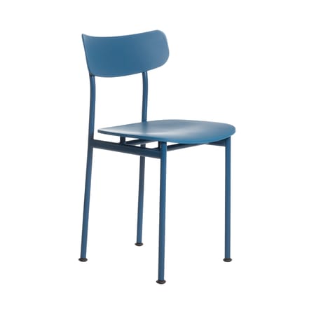 Chaise Motta bleu / Jasper Morrison - Polypropylène recyclé - Magis