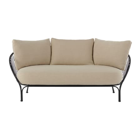 Canapé de jardin 2 places HiRay métal tissu beige / L 162 cm - Coussins INCLUS - Kartell